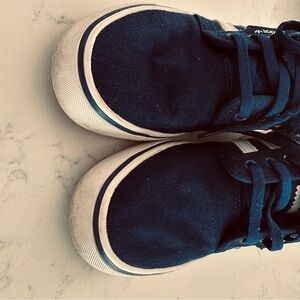 adidas Navy Canvas Sneakers with White Soles